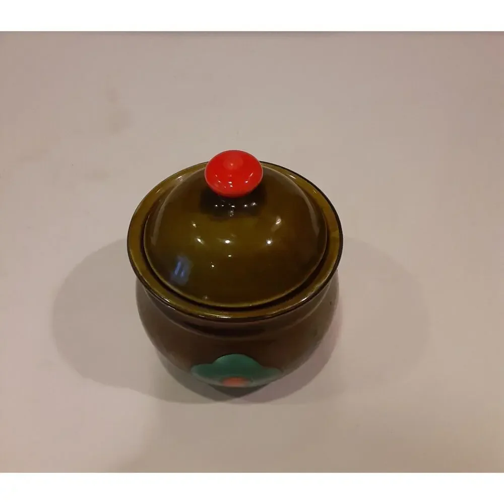 Georges Briard Vintage MCM Sugar Bowl w/lid Flaw Great Decor